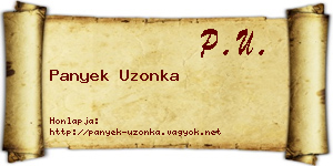 Panyek Uzonka névjegykártya